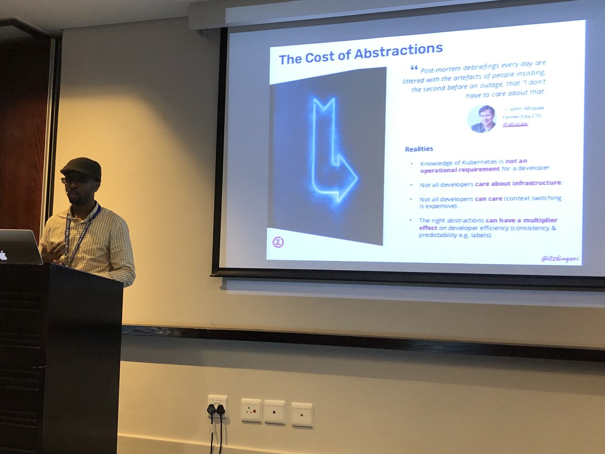 bridgetkromhout's tweet photo. “It’s very easy to tell this story in hindsight. The reality is we had no idea what we were doing.” @itskingori #devopsdayscpt https://t.co/hpMwXDdFH2