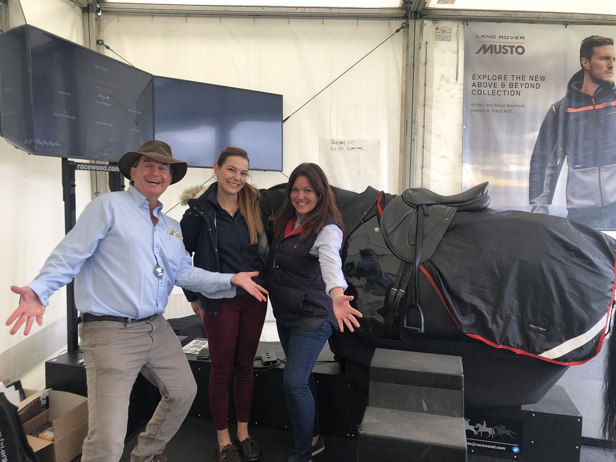 What a start to the day with <a href="/RacewoodLtd/">Racewood Limited</a> trying out their Musto Mare. 3 time Olympic gold medalist Matt Ryan <a href="/BonzaEventing/">Matt Ryan</a> joined us to get back in the saddle and see how technology is developing the equestrian world! <a href="/mustoclothing/">Musto Clothing</a> #LRBHT19