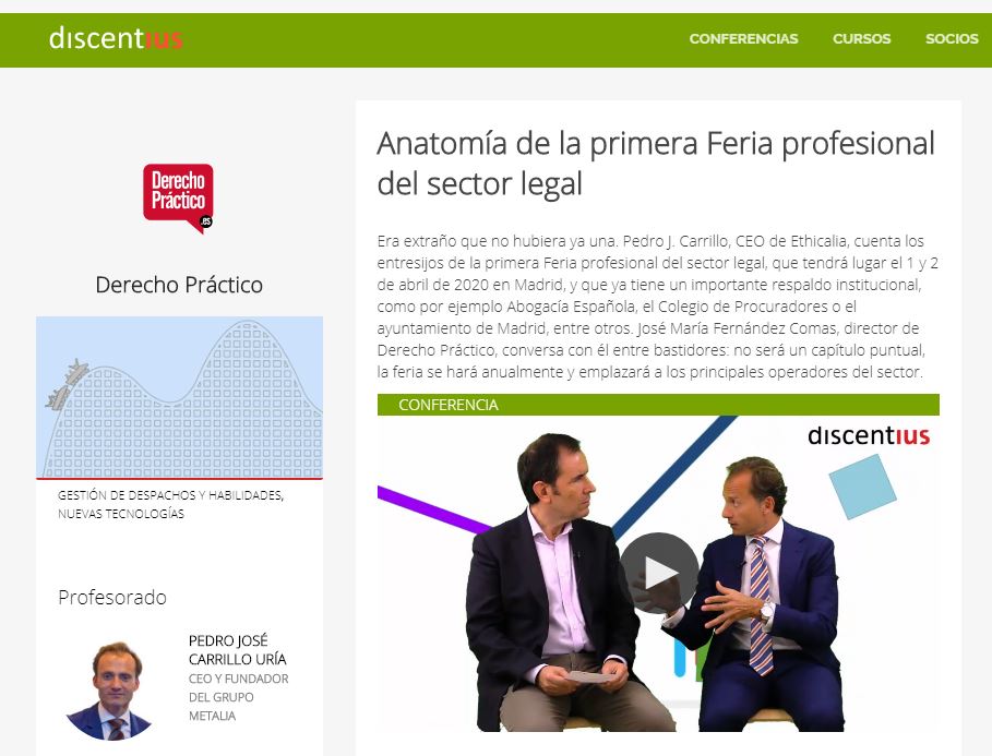 discentius's tweet photo. Así será la primera Feria profesional del sector legal, @pedrojc2020 nos habla entre bastidores de la @SpainLegalExpo en el canal @derechopractico ¿cuándo? 1 y 2 del 04/2020
👇👇👇
https://t.co/luoH8Vqeue https://t.co/VY5bK8I4gU