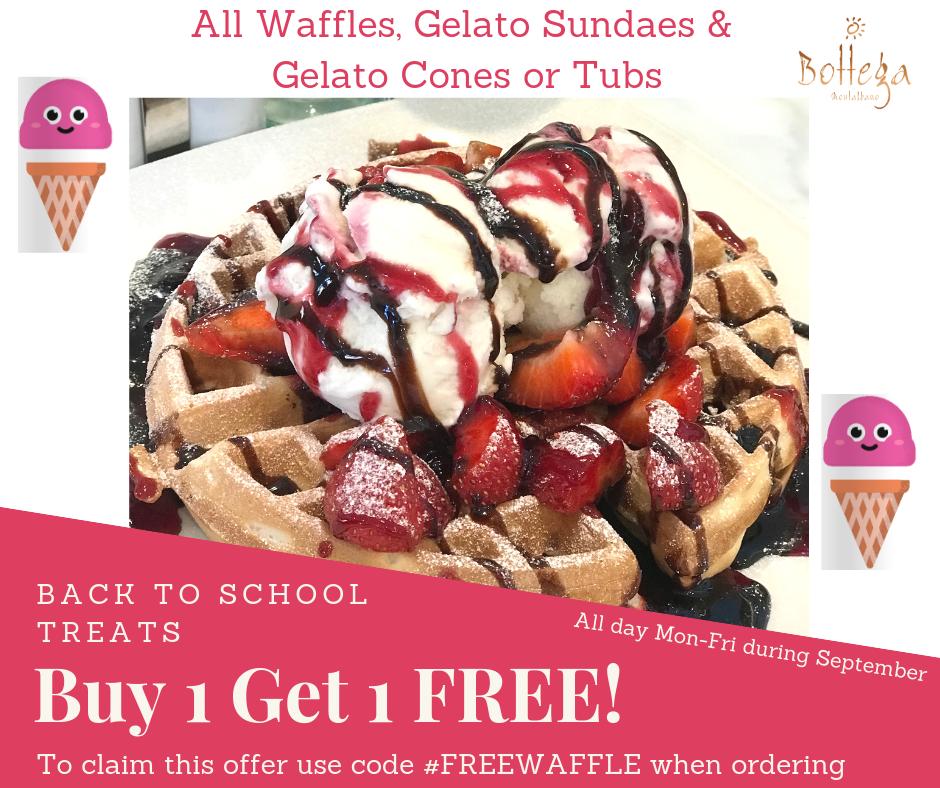 Don't miss our great #BacktoSchool offer! #Tenterden #BottegaMontalbano #Gelato #Waffles #Homewood #TenterdenJuniors