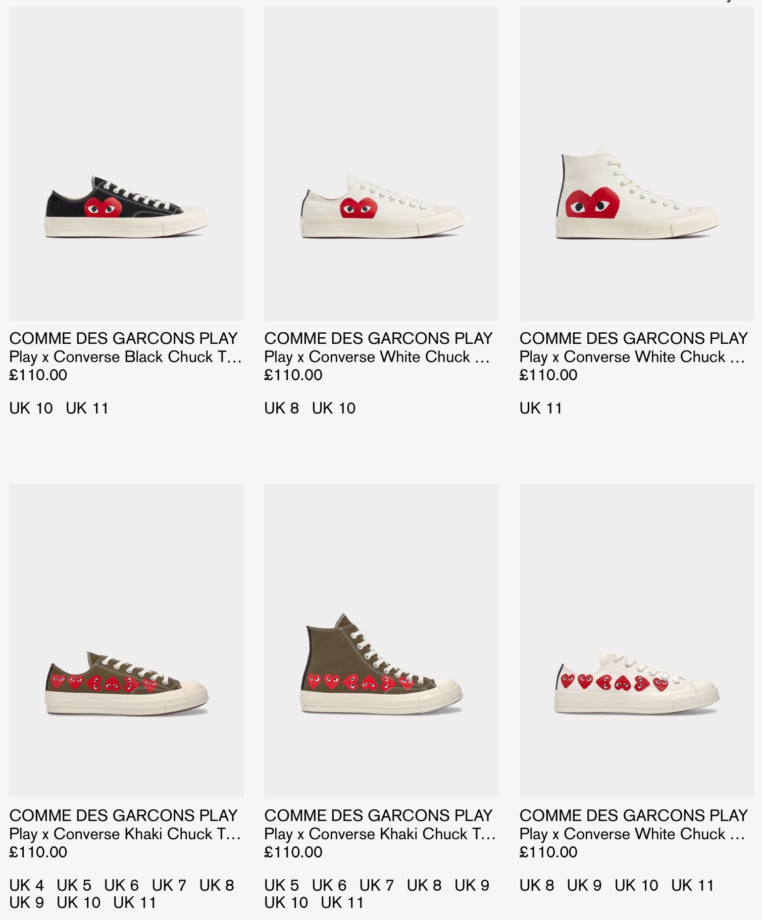 comme des garcons converse uk 5