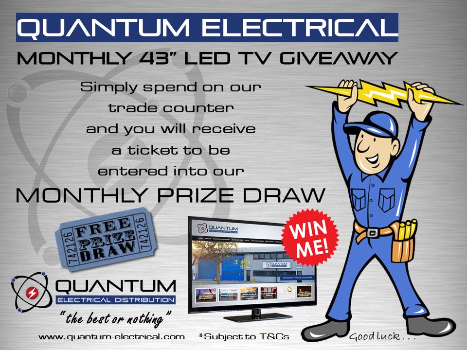 QEDLTD2's tweet photo. We like to reward our customers!

Every month we give away a 43" LED UHD SMART TV!

Just make a purchase on our trade counter during the month to receive your chance to win!

The winner will be announced at month end!
#quantumelectrical #winner #prizes #rewards #giveaway #free https://t.co/IGOTProVDG