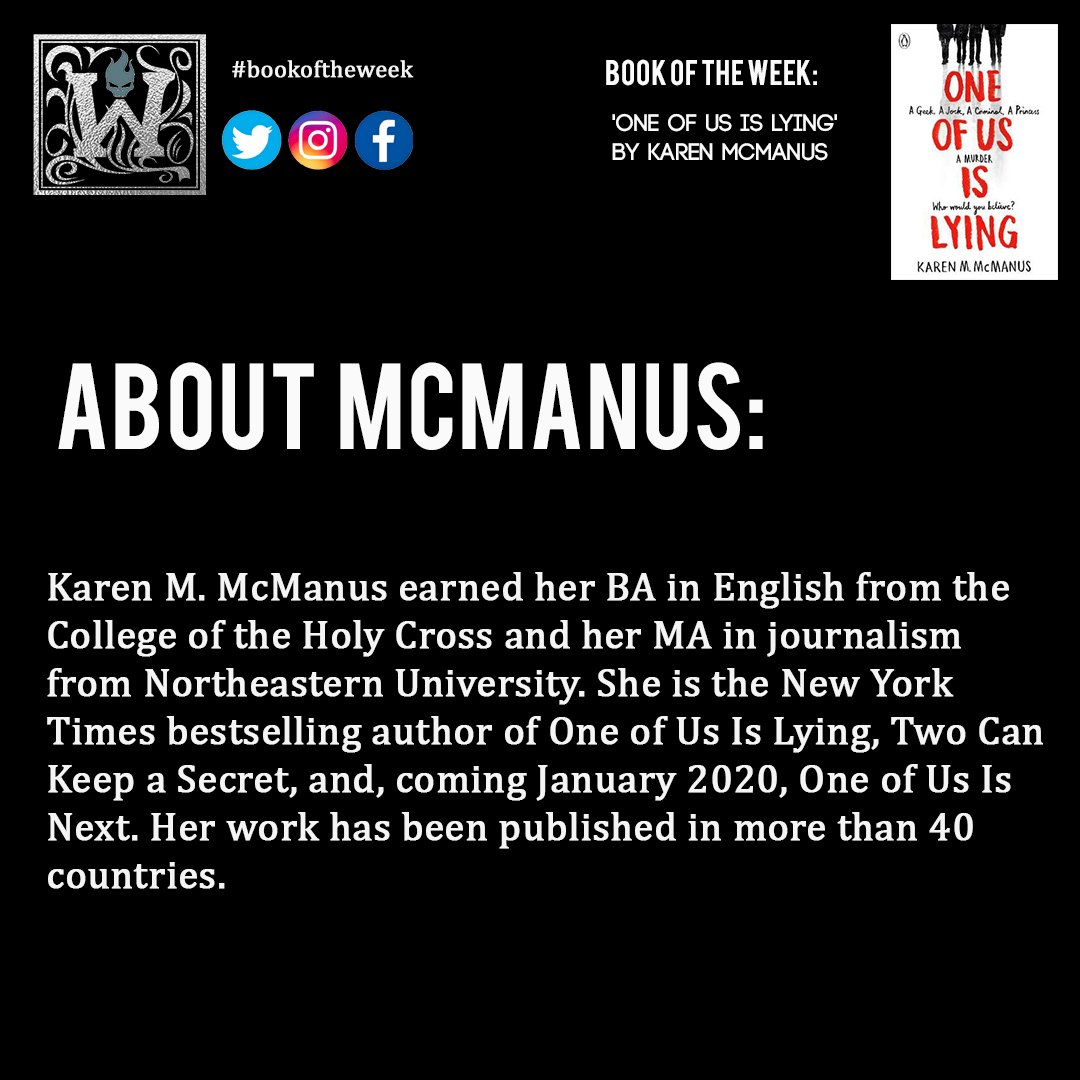 We don't know about you, but we've put this date in our diaries.  ✅

We've enjoyed delving into the book 'One of Us Is Lyingl' this week! We hope you have too! 📚📕 #oneofusislying #karenmcmanus