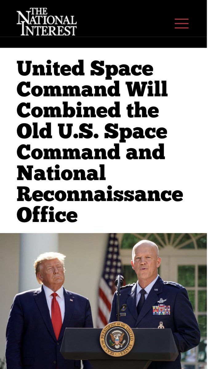 NRO NOW UNDER CONTROL.  https://nationalinterest.org/blog/buzz/united-space-command-will-combined-old-us-space-command-and-national-reconnaissance-officeFrom Q23: They knew our agencies would grow in power so much so they could/can hold the executive hostage or engage with bad actors. Trump nominated someone new to direct every agency but one. He controls the top. @POTUS  #WWG1WGA
