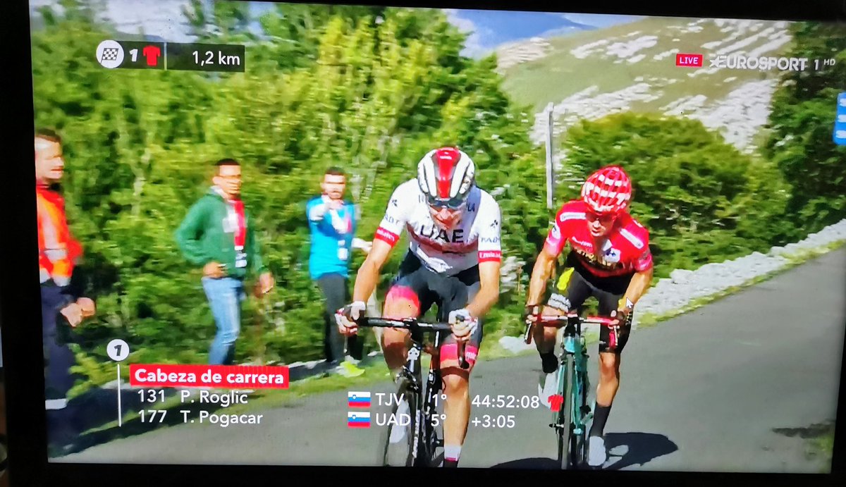 Slovenia, the new cycling superpower! 🇸🇮🇸🇮 
#LaVuelta19 #stage13 #slovenia #cyclingpornography #primozroglic #tadejpogacar #eurosportciclismo #machines #cyclingnews #sloveniancycling #cycling #Eurosport