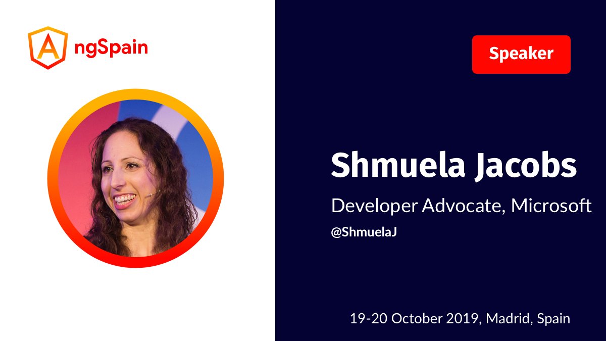 ngSpain's tweet photo. Don´t miss @ShmuelaJ talk "Reactive Powered: #RxJS with #Angular Forms", if you want to know how she uses Observables when creating the form, reacting to value and state changes, and validating the input 👉https://t.co/FA4Pd8z2EU
#ngSpain #ngExperts #MadridConference https://t.co/yrgvs22da4