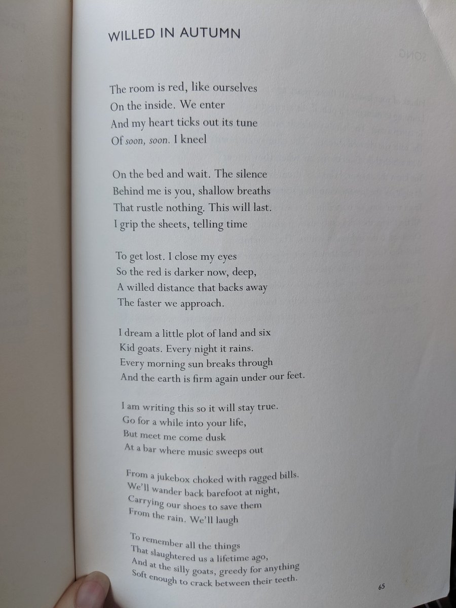 just_katieb's tweet photo. Looks like I joined Twitter just in time to celebrate #SeptWomenPoets!

So today I just gotta say that Life On Mars, by Tracy K Smith, is one of those books that gets me #shook. Like, take a look at her poem, "Willed in Autumn." It's some straight up brilliance you guys. https://t.co/zRQBtn4FeS