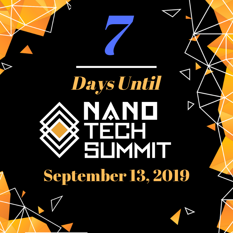 Nanotechsummit's tweet photo. 7 days until #Nanotechsummit19 ! Join 300+ speakers, pioneers and investors on Sept 13th! RSVP via https://t.co/CzVzTEQ2g1 #nanotechnology #tech #event #nyc #future https://t.co/V3ZJusGypr