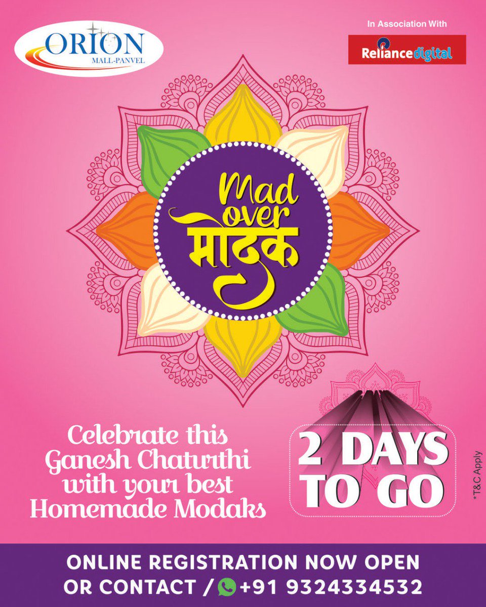 Orionmallpanvel's tweet photo. Are You Ready to Make & Taste Heavenly Modaks!? πβ¨ Only 2 Days to go!
Register Now and click the link -
https://t.co/3HtR9HfQkj
or Call/Whatsapp +91 9324334532
#modak #modaks #ganpatibappa #GaneshChaturthi #India #modakmaking #madovermodaks
#modak #modaks #modakmaking https://t.co/setkIU6ha2
