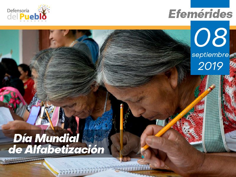 Defensoria_Vzla's tweet photo. Efemérides: 🗓 #8DeSept de 1965, se celebra El Día Internacional de la Alfabetización, por parte de la @UNESCO_es, Este día busca reconocer la alfabetización como un derecho humano fundamental para el crecimiento individual y social de toda persona. https://t.co/Qjdeit2Kjl
