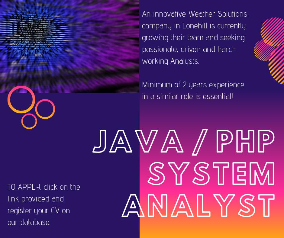 OutcorRecruit's tweet photo. GREAT Opportunity for a Junior Java / PHP System Analyst in Lonehill!! For more details, click on the link to view, register and apply to this role! https://t.co/bkoaJRmjBj #java #php #jobposting #developerjobs #systemanalyst https://t.co/ChGnchDqkX