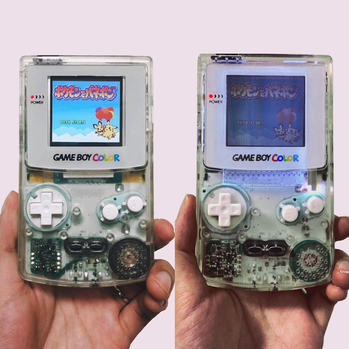 Yuta No Twitter ゲームボーイカラーのバックライト化とフロントライト化の比較です ゲームボーイ ゲームボーイカラー Gameboy Gameboycolor