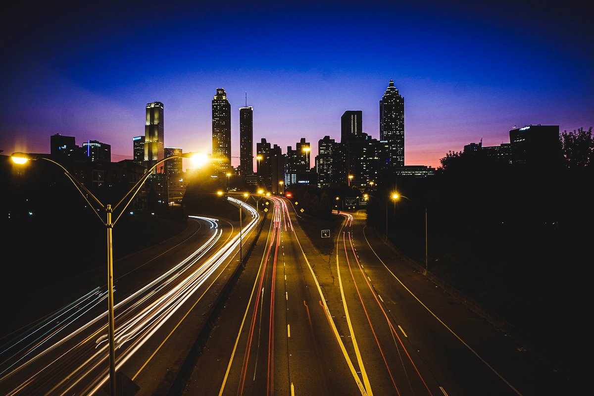 18mm Shot taken with the @FujifilmX_US XF 18-55mm lens of Downtown Atlanta, GA. This was a few 15 second exposure shots merged in to one pic in Lightroom. #longexposure #photography #fujifilm #atlanta #photographer #nightphotography #dusk