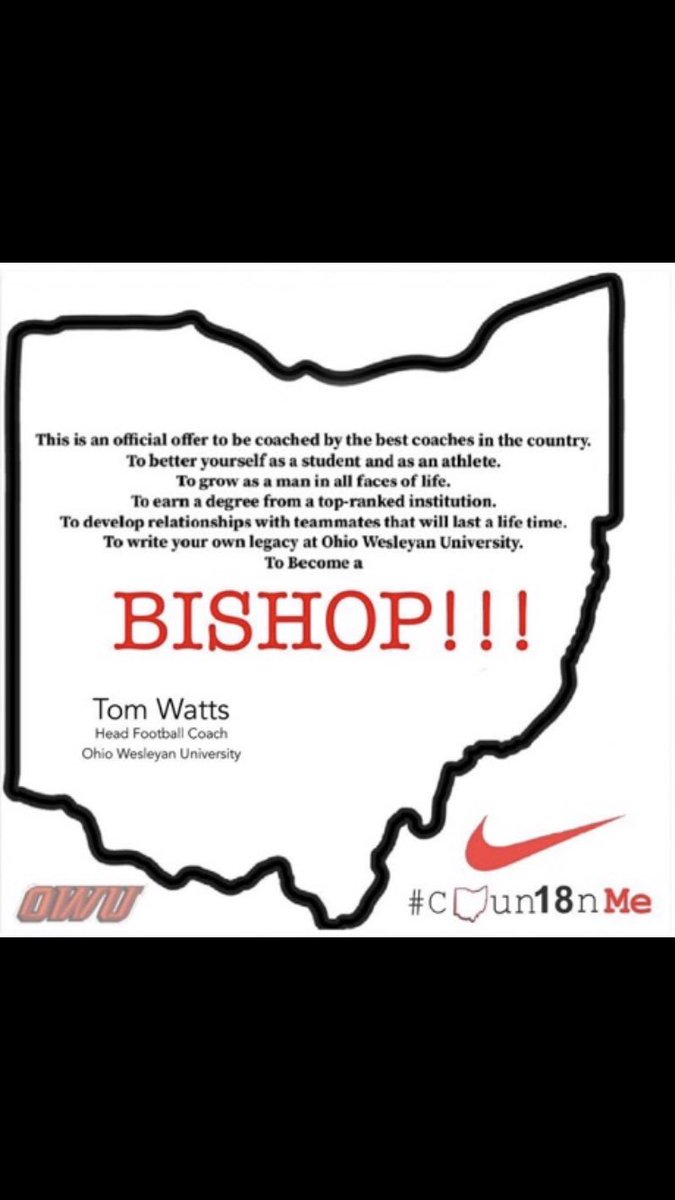davemk81's tweet photo. very blessed to receive my first offer from Ohio Wesleyan! @coachaichele https://t.co/WP2ogrGPLr