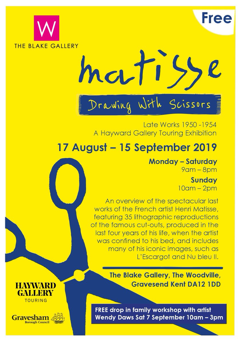 Drawing with Scissors #Matisse Wonky Portraits collage workshop Saturday 7th September @TheWoodville @visit-gravesend @WendyDaws #Gravesend #FamilyArts - mailchi.mp/afb784b9de81/d…