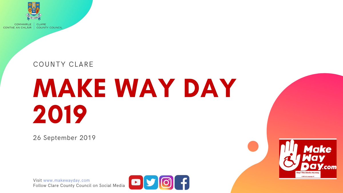 Thank you to everyone who participated in @MakeWayDay 2019. 

For more see bit.ly/31bLqcY or bit.ly/310s5M0

#makewayday #makewayClare 
@DisabilityFed