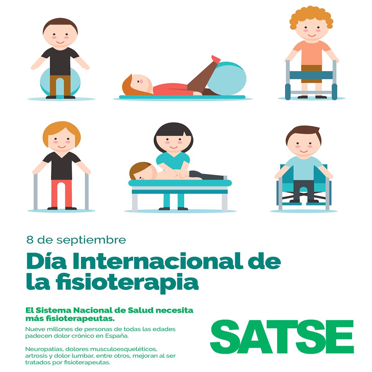 SATSE_CV's tweet photo. El domingo, 8 de septiembre, se celebra el Día Mundial de la Fisioterapia. SATSE lanza una campaña de información y sensibilización para poner en valor la labor de los fisioterapeutas y reclamar el fin del déficit de plantillas de estos profesionales https://t.co/pS4eYOrioE https://t.co/aIP8WbeqgZ