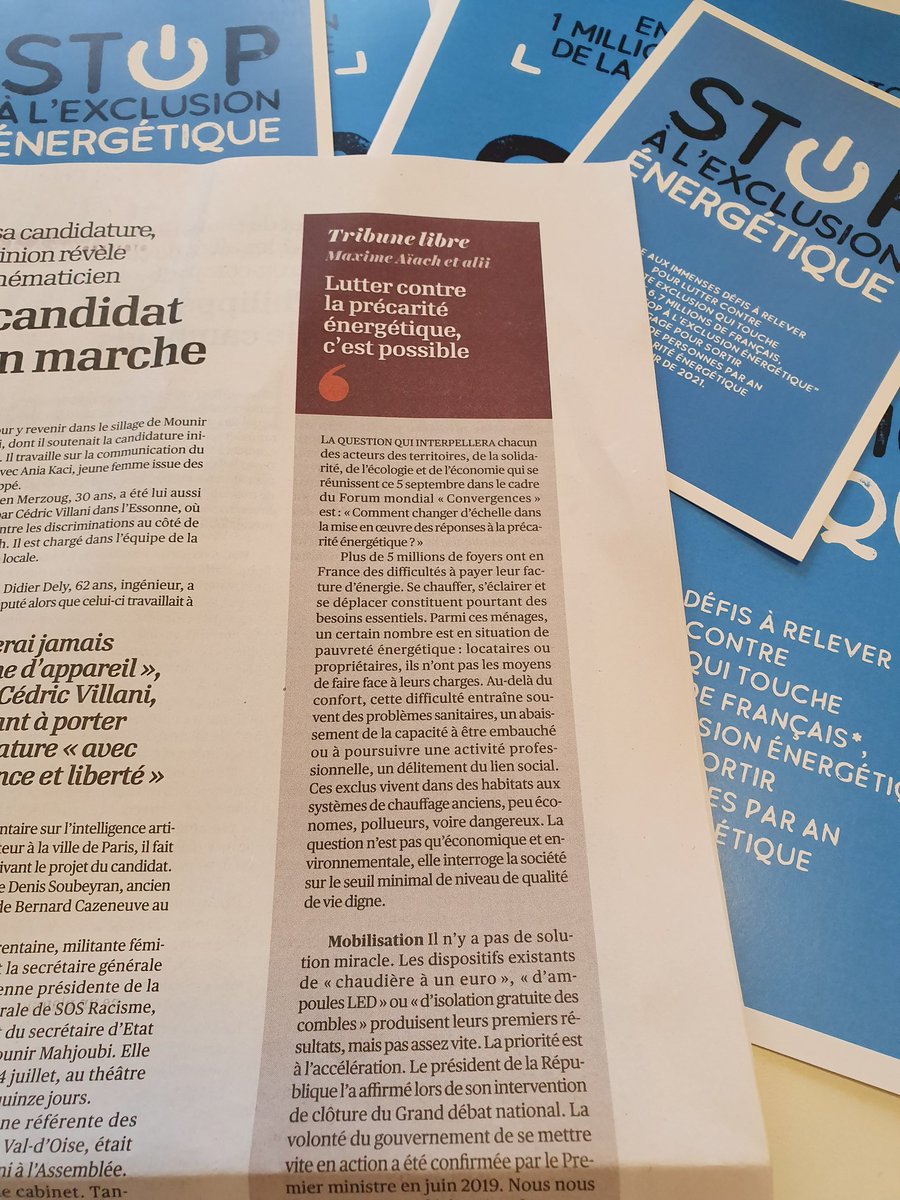 Retrouvez la tribune dédiée à la lutte contre la #précaritéénergétique dans le journal <a href="/lopinion_fr/">l'Opinion</a>