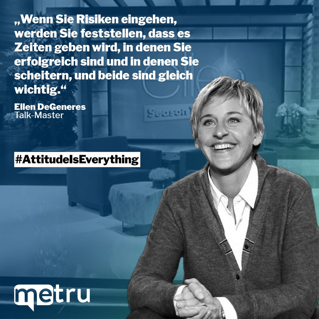 metruchannel's tweet photo. Als Stand-Up-Comedian tingelte Ellen durch zahlreiche kleine Clubs. Heute ist sie mit “TheEllenShow” einem riesigen Publikum bekannt, alleine ihr YouTube-Channel hat über 33 Millionen Abonnenten!
#AttitudeIsEverything #metru #closeup #mindset #motivation https://t.co/jr8sSGxJWT