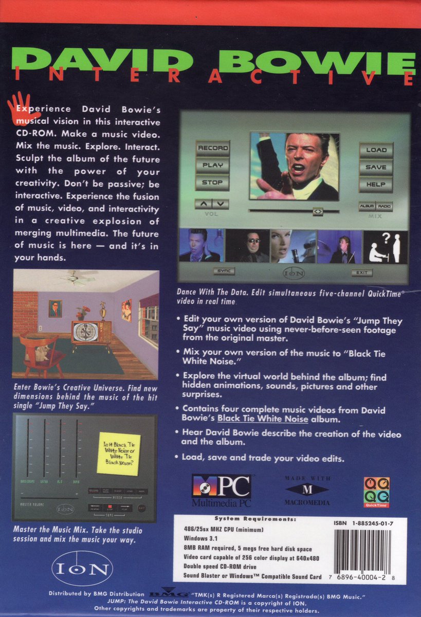 ArcOnInternet's tweet photo. Jump: The David Bowie Interactive CD-ROM, ION, 1994) https://t.co/ZzVyrihcl3
Video by @VinnyVinesauce: https://t.co/INvgEmmGBy https://t.co/bsfhqMdnoj