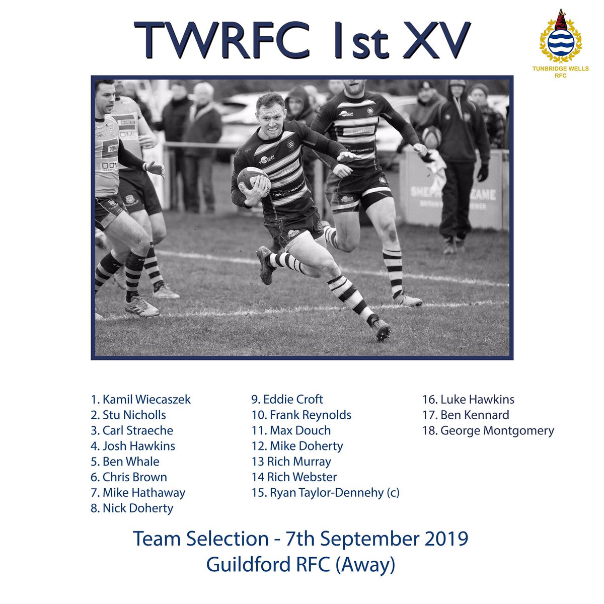 First league game of the 2019/20 season sees the first team away to Guildford tomorrow. The second team are also away to Guildford so come along and join the party. Kick off 3pm #oneTWRFC #twrfc #rugby #rugbyunion #social #coachtrip