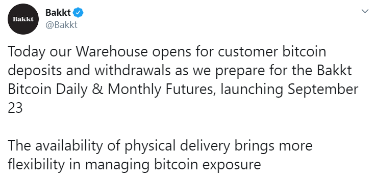 SamiBtc's tweet photo. Today @Bakkt opnes its Warehouse for customer bitcoin deposits and withdrawals.

https://t.co/xMQpQnSWbq https://t.co/kAwhYqHC2l