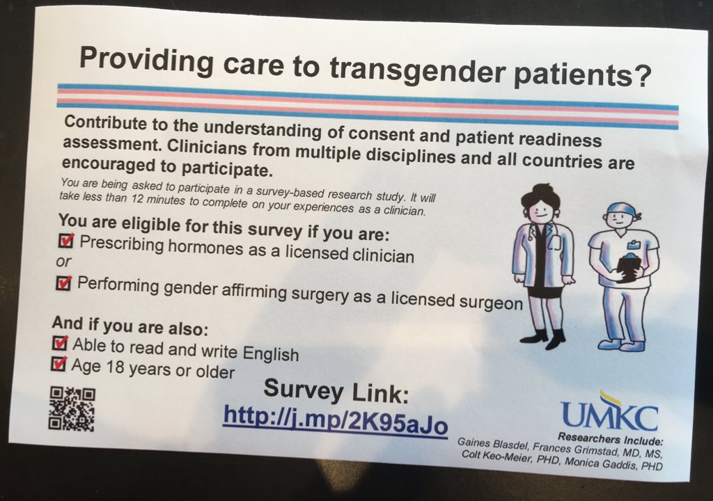 At @USPATH1 seeing old friends in #TransResearch and  #TransHealth, and making new!
Got a minute while waiting for a presentation to start? Take our Survey on #consent in #TransHealth. Led by #gainesparker!  j.mp/2K95aJo  #representationmatters