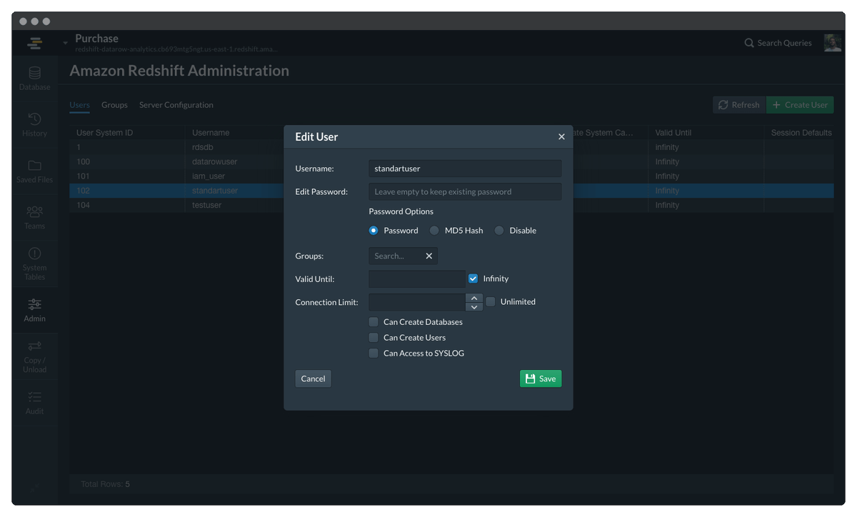 getdatarow's tweet photo. Create and manage Amazon Redshift Users &amp; Groups, without having to write SQL. Learn more about DataRow Amazon Redshift Administration at https://t.co/SOuqgtGxk3 #amazonredshift https://t.co/3WQOcyYWRh
