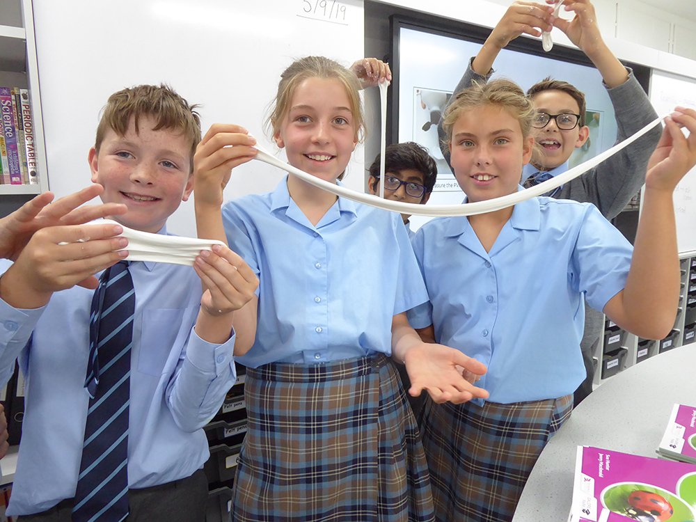 GayhurstSchool's tweet photo. They might now be our eldest pupils but they can still get a lot of fun out of making slime in Science! #toomuchfuntobework #chemicalchanges #ELDRIC https://t.co/xpIQgWHUv7