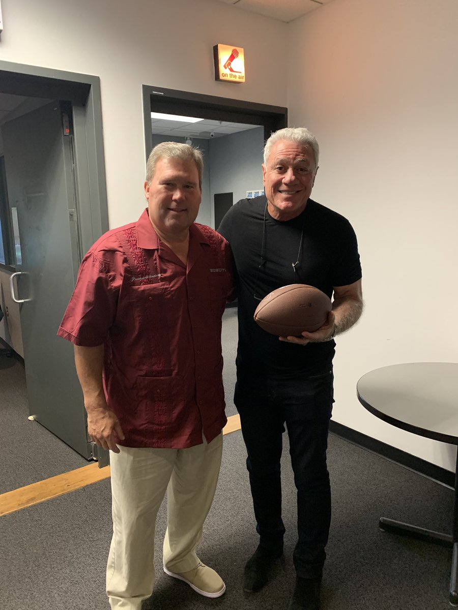 Prez_Armstrong's tweet photo. Big Bobcat #Thanks to @MiamiDolphins great @JimmyCefalo @iHeartRadio @WIOD for having @StThomasUniv on to Realize the Dream of a year ago. @STU_Football #Bobcat1 @NAIAFBALL #STUDreamRealized https://t.co/iakcmLFpW2