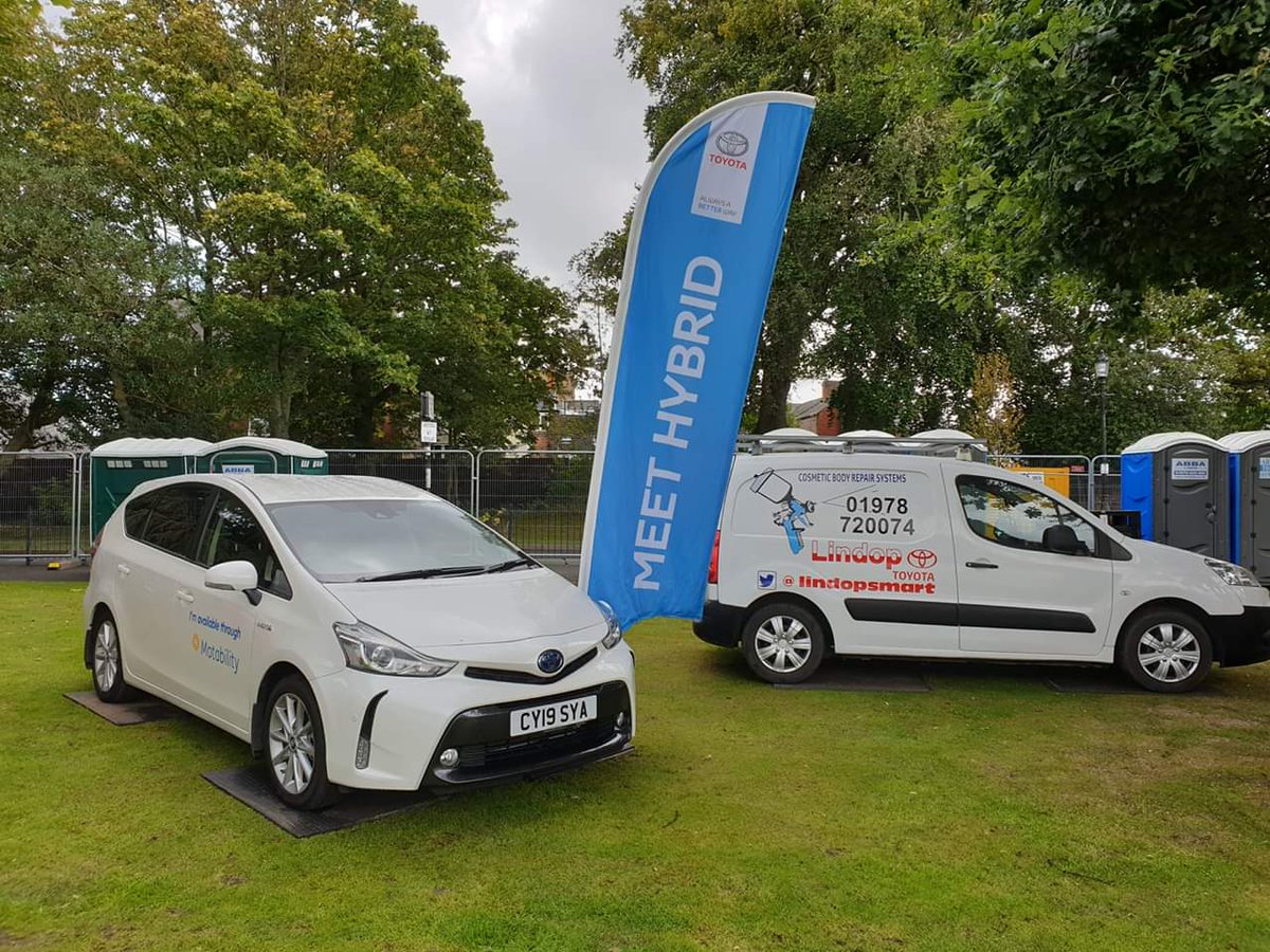 LindopToyota's tweet photo. We have been busy setting up for this weekend's Wrexham Food Festival.

Come and see the Toyota AYGO, Yaris and Prius, along with live Lindop SMART repairs!

For more information, visit https://t.co/7BAwpnRcUE

We look forward to seeing you there!

#Wrexham #WrexhamFood #Toyota https://t.co/8VX3anUTF2