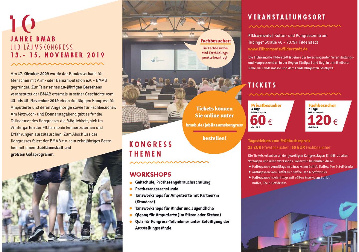 Das Programm für unseren Jubiläumskongress ist jetzt fertiggestellt.   Tickets zum Frühbucherpreis gibt es noch bis Ende September unter bmab.de/jubilaeumskong….