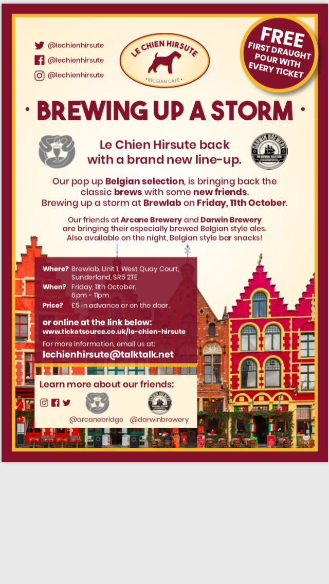 We’ve teamed up with the lovely people at <a href="/arcanebridge/">arcane brewery</a> and @DarwinBrewery to bring you a fantastic evening of Belgian Beer!Arcane &amp; Darwin will have their very own take on classic Belgian Ale styles available on draft and we’ll have a fridge full to bursting with Belgian goodies