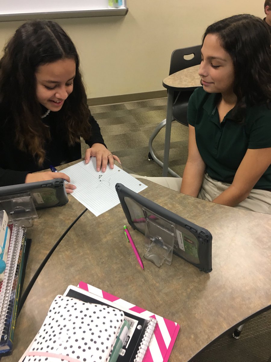 TriciaJMayer's tweet photo. Rotating figure in the plane and becoming experts! ⁦@openupresources⁩ #8thmath https://t.co/zASsl7sMx4
