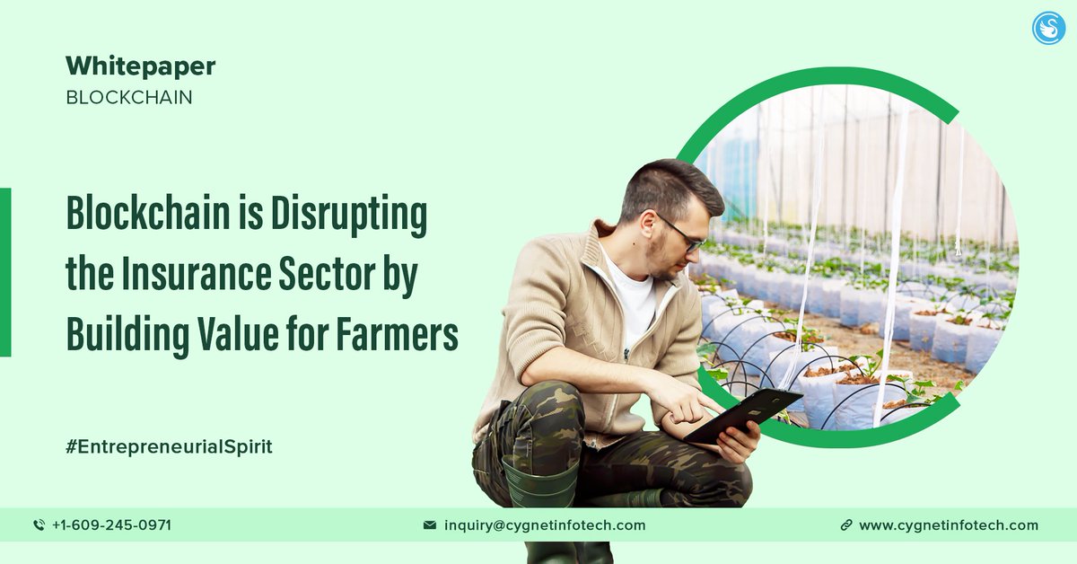 cygnet_one's tweet photo. Blockchain is transforming the #insurance sector. It is enabling development of a risk-sharing ecosystem with focus on strategic business &amp; operational benefits, &amp; profitability in the #agriculture sector. https://t.co/PLOfi9jXSf
#EntrepreneurialSpirit #Blockchain https://t.co/xt5371FRKg
