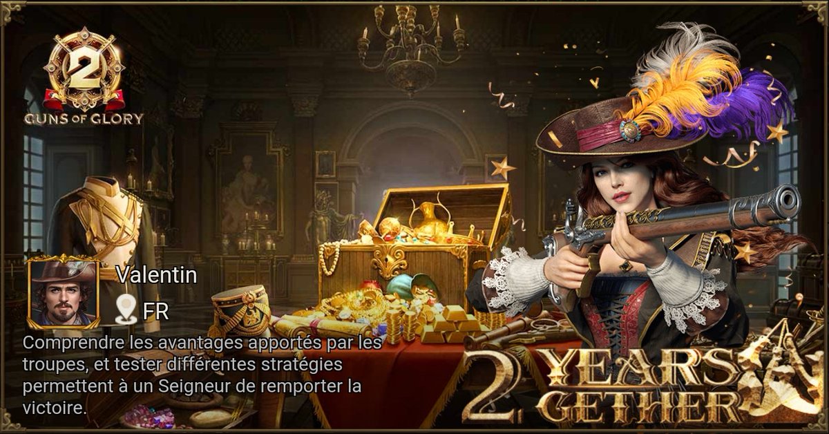 Valentiin55's tweet photo. [Événement spécial] Célèbre le deuxième anniversaire de Guns of Glory ! https://t.co/gVT4UZdSvN https://t.co/p9a0TfLEGM