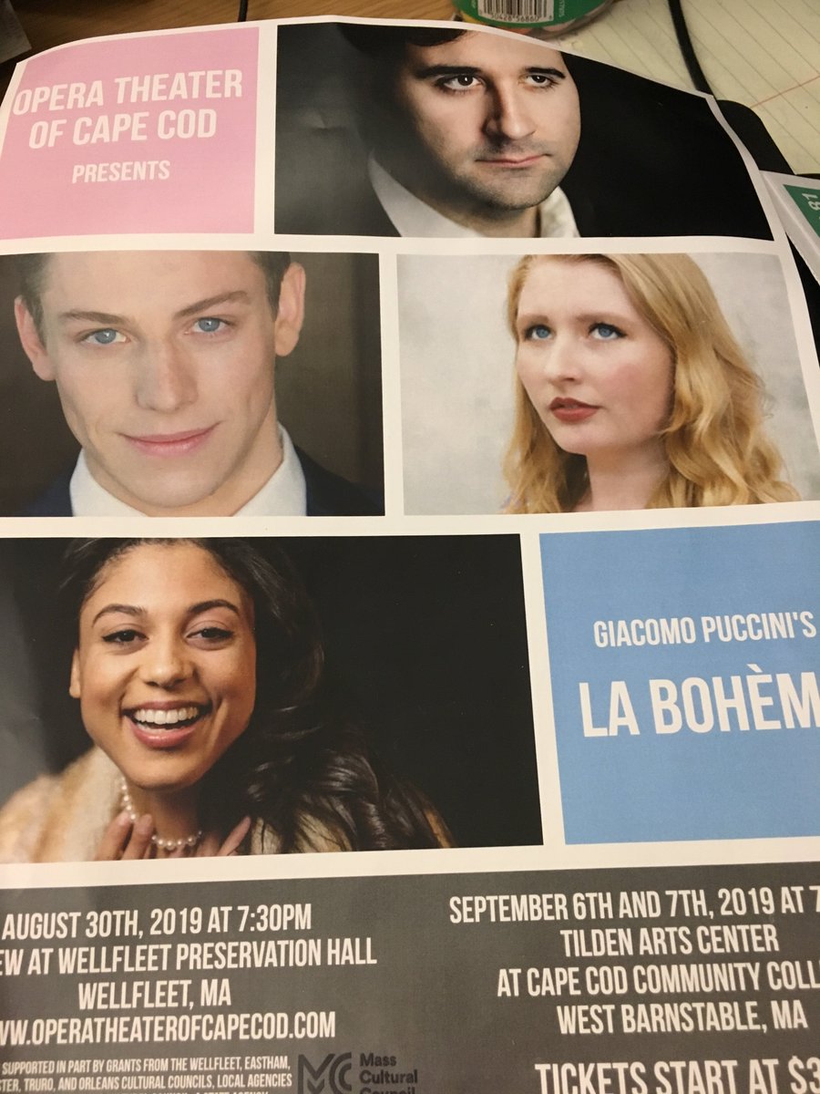 dailyrecipeCCT's tweet image. Opera Theater of Cape Cod's second production is tonight and tomorrow at Cape Cod Community College. Puccini's "La Boheme" sung in English. Artistic director Joe Turbessi is on "Life With Gwenn." bit.ly/2lEGvBO
