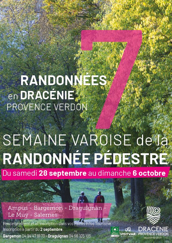 otdracenie's tweet photo. [SEMAINE VAROISE DE LA RANDONNÉE PÉDESTRE]
une belle occasion de randonner en Dracénie
Randonnées gratuites / Inscription obligatoire
+ d'infos: https://t.co/O3BXbGFNQi
#svrp2019 #svrp #ampus #LeMuy #draguignan #salernes #bargemon #dracenie #provence #verdon #rando #randonnee https://t.co/OIHILFGAqi