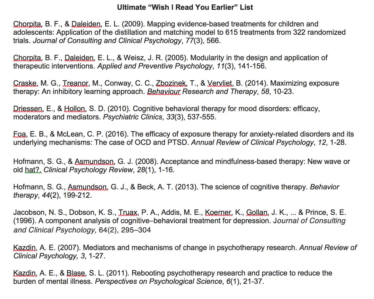 Association For Behavioral And Cognitive Therapies On Twitter As Promised There You Have It The Ultimate Wish I Read You Earlier List Thank You To All Of Those Who Shared Their Thoughts