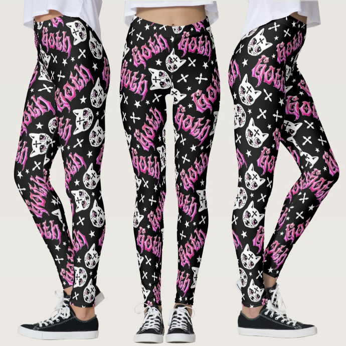 MooseDisco's tweet photo. Black leggings with Pink eyed, creepy cute kittens branded with Gothic crosses pattern. https://t.co/osJV56ogvz via @zazzle #shopmdgoth #myart #mydesign #cat #kitten #gothickitten #gothicleggings #altfashion #altgirl #altstyle https://t.co/O4RT02LKlG