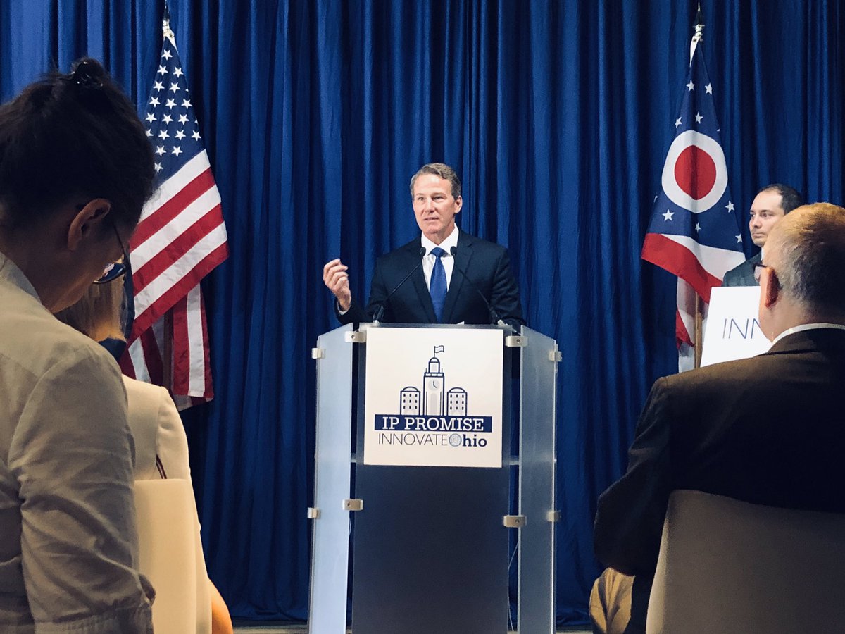 SenJonHusted's tweet photo. Universities play a big role in helping entrepreneurs as they make plans to grow their business in Ohio. Today, Lt. Governor @JonHusted announced the launch of the Ohio #IPPromise, an initiative that will make the state more attractive to innovators &amp; entrepreneurs. #InnovateOhio https://t.co/uOezG7OkKd