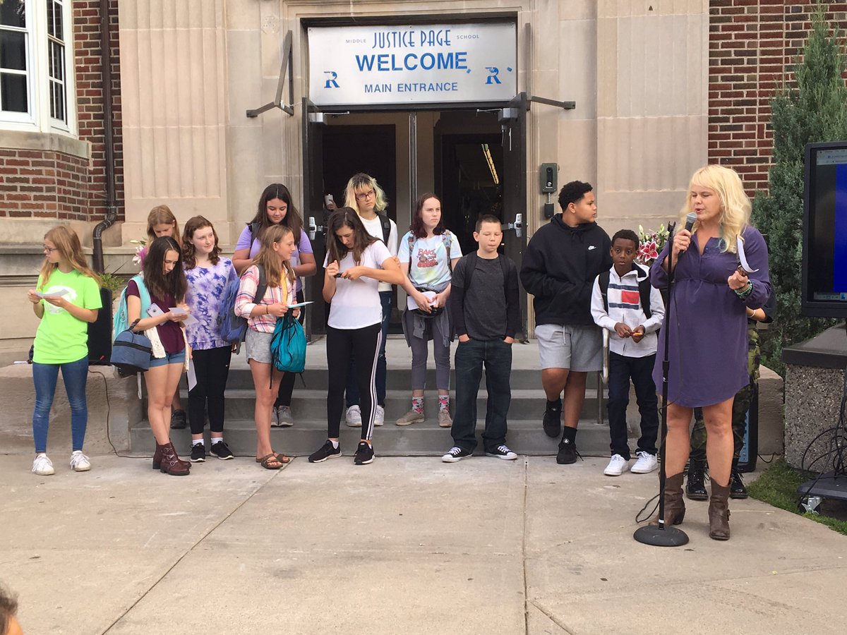 Art teacher Elissa Cedarleaf Dahl and some students who designed and painted the mural (the others are in high school) share their design process.