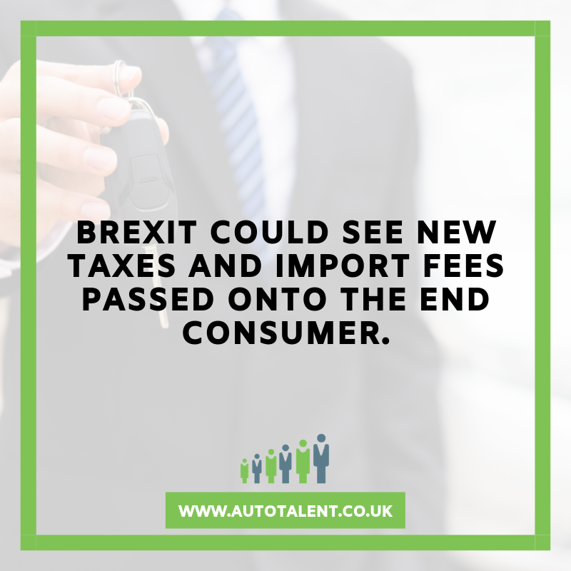 AutoTalentJobs's tweet photo. If new laws, taxes and import fees are put in place as a result of Brexit, Sales Executives will need to factor in costs when giving a budget from customers, to remain compliant with FCA guidelines and new UK laws.

Brexit could affect your dealership: https://t.co/9S0iMmFCVX https://t.co/FMbWLxLA2W