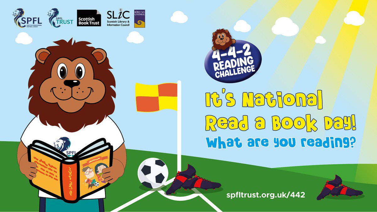 SPFLTrust's tweet photo. We launched our 2019-20 #442Reading Challenge with @scottishbktrust, @SLIC1991, @bordnagaidhlig1 and the @spfl this week, just in time for #ReadABook day!
Find out about how your kids can read four books and earn free match tickets ➡️ https://t.co/U3TjtX0GYE https://t.co/9JgM0savlh