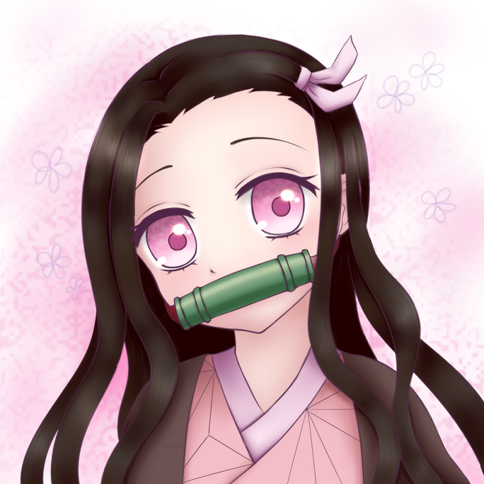 つきしろ*ゆあさんがTwitterに投稿した竈門禰豆子(鬼滅の刃)のイラスト。