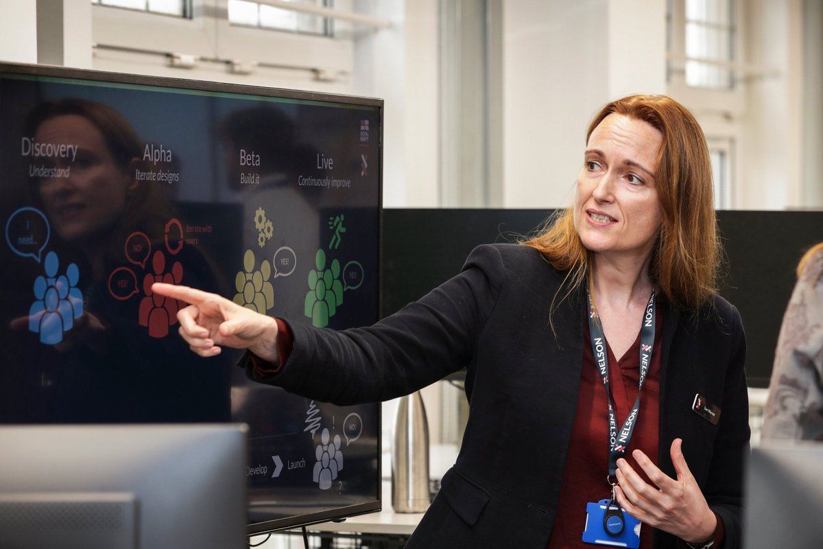 HMNBPortsmouth's tweet photo. The @RoyalNavy Digital Laboratory, NELSON, is officially open! The lab offers a space for RN, civil servants and industry specialists to work together to create data-based solutions to everyday challenges faced by sailors at home and overseas.

#Nelson #FutureNavy #transformation https://t.co/8rufPXyJOi