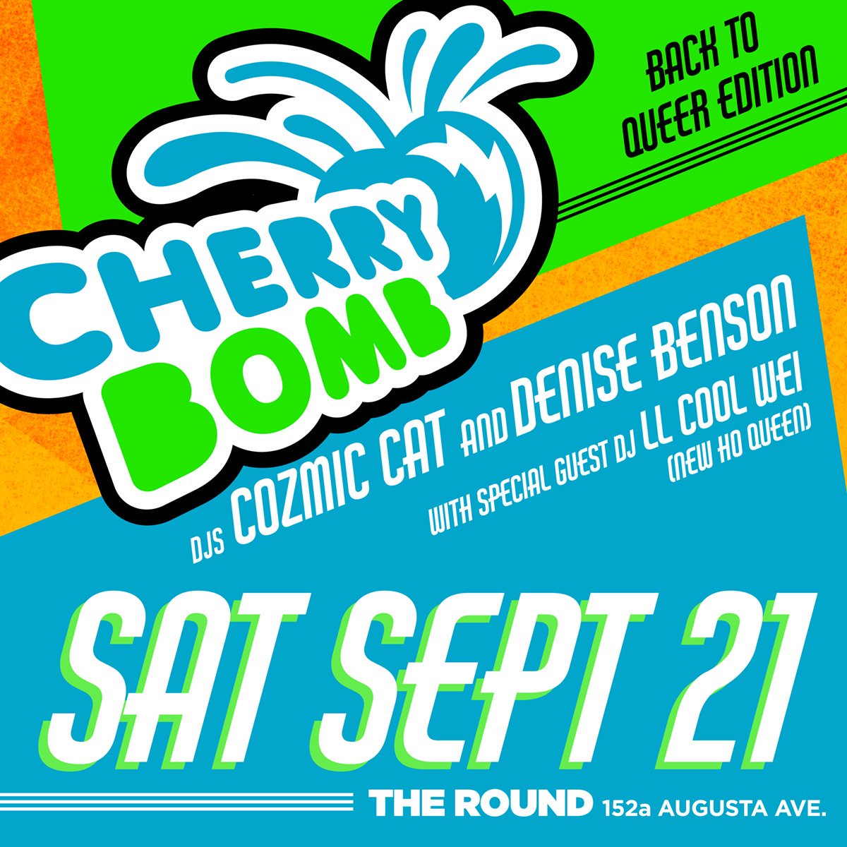 CherryBombTDOT's tweet photo. Next up: Sat Sept 21, CB's annual BACK TO QUEER edition, w/ guest dj LL COOL WEI. September is a time of renewal, a time to try new things, and most definitely a time to add more queer to your year! Come soak up fresh sounds &amp; meet new peeps. Full info: https://t.co/qo0bue2JGu https://t.co/ZAPv7lz02b