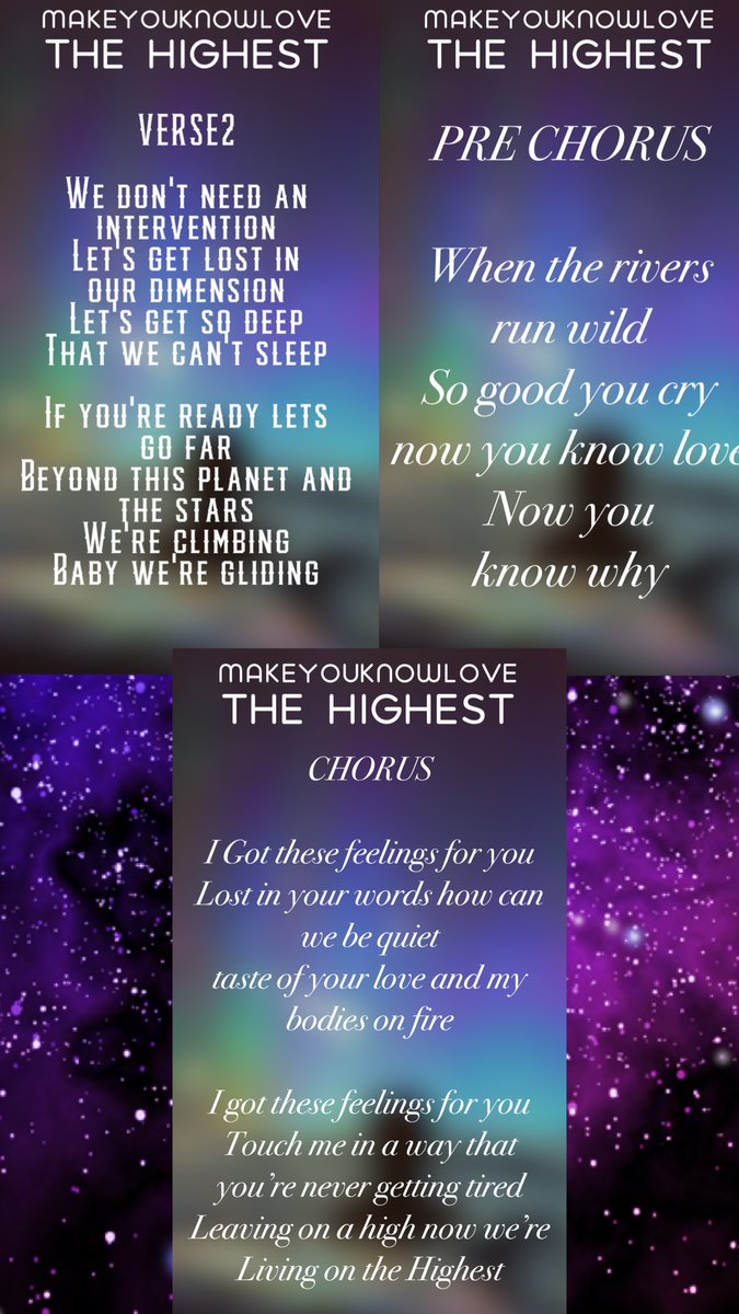 HerbieCrichlow's tweet photo. Thought we’d do something a little different this time and give you the Lyrics to “The Highest “ . Different but Always with love 🖖🏾🖖🏾🖖🏾 #TheHighest #makeyouknowlove #love #light #pink #awesome https://t.co/JF9d7I01eF