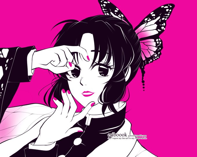 eriさんがTwitterに投稿した胡蝶しのぶ(鬼滅の刃)のイラスト。