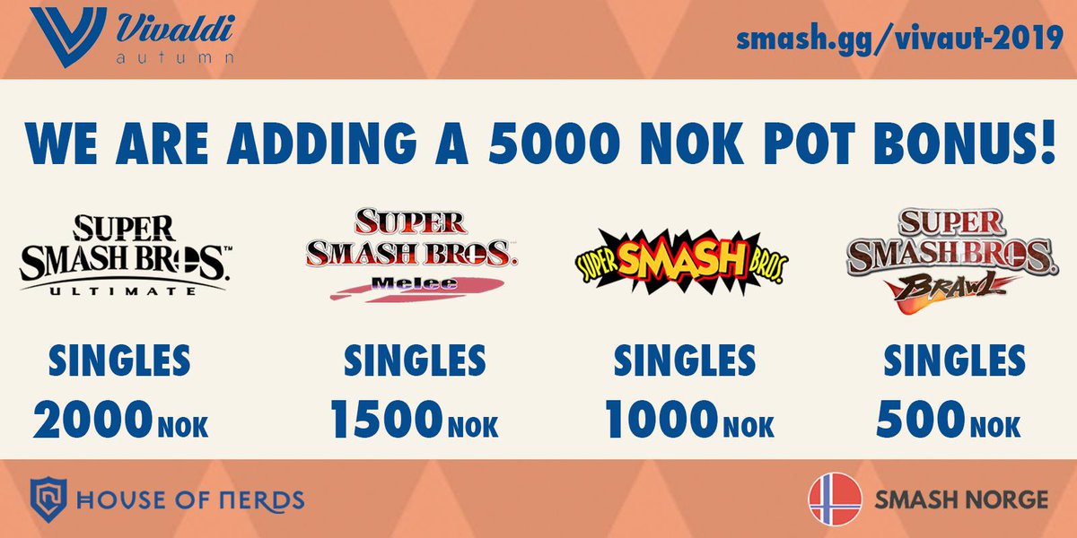 We are happy to announce the pot bonuses for this year's Vivaldi Autumn, now with the addition of Brawl! 

Registration ends on October 7th, do you have what it takes to take the prizes home? ;)